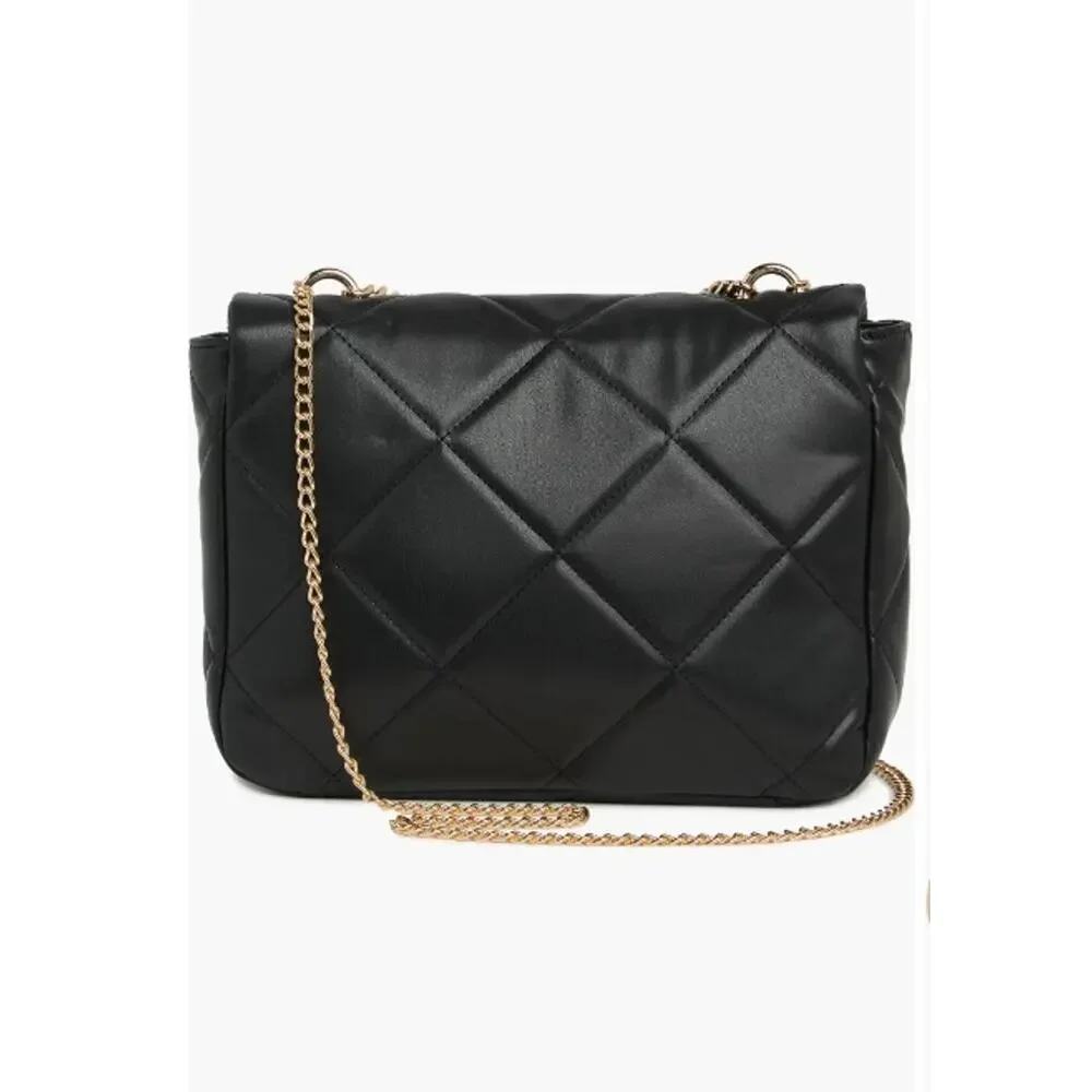 Badgley Mischka black diamond quilted crossbody bag
